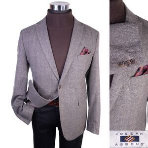 Joseph Abboud Mens Two Button Blazer Sport Coat Herringbone Wool Blend Sz M (42)